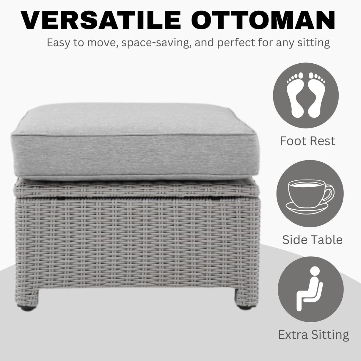 7 Piece Outdoor Wicker Conversation Furniture Set