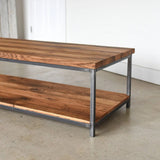 2-Tier Natural Wood Top Center Table