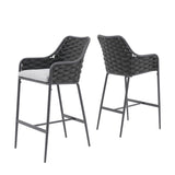 2-Piece Outdoor Rope Bar Chairs – Stylish Comfort Built to Last