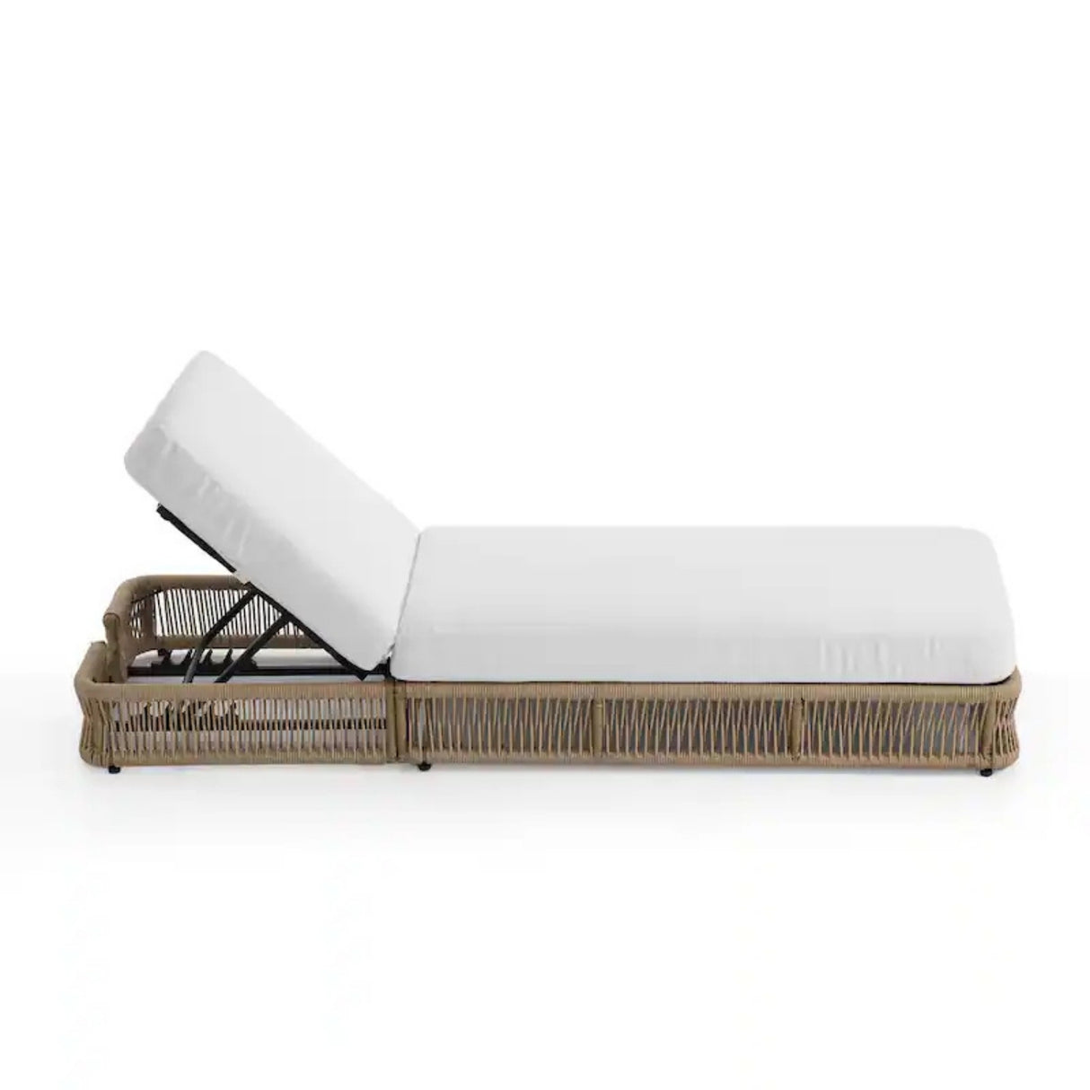Outdoor All-Weather Rope Lounger Set of 2 (Beige & White)