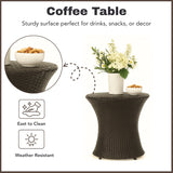 Outdoor Rattan Wicker Lounge Chairs Set of 2 with Matching Side Table