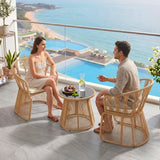 Outdoor Rope 3-Piece Patio Set (Beige & Off-White)
