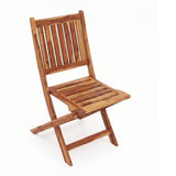Acacia Wood Foldable Outdoor Bistro Set – 2 Chairs & Round Table