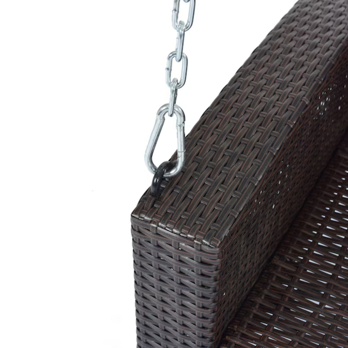 Dark Brown Rattan Wicker Two Seater Sofa Swing