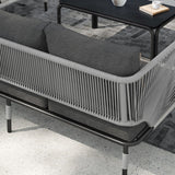 Outdoor Rope 5-Seater Sofa Set With Glass Top Table