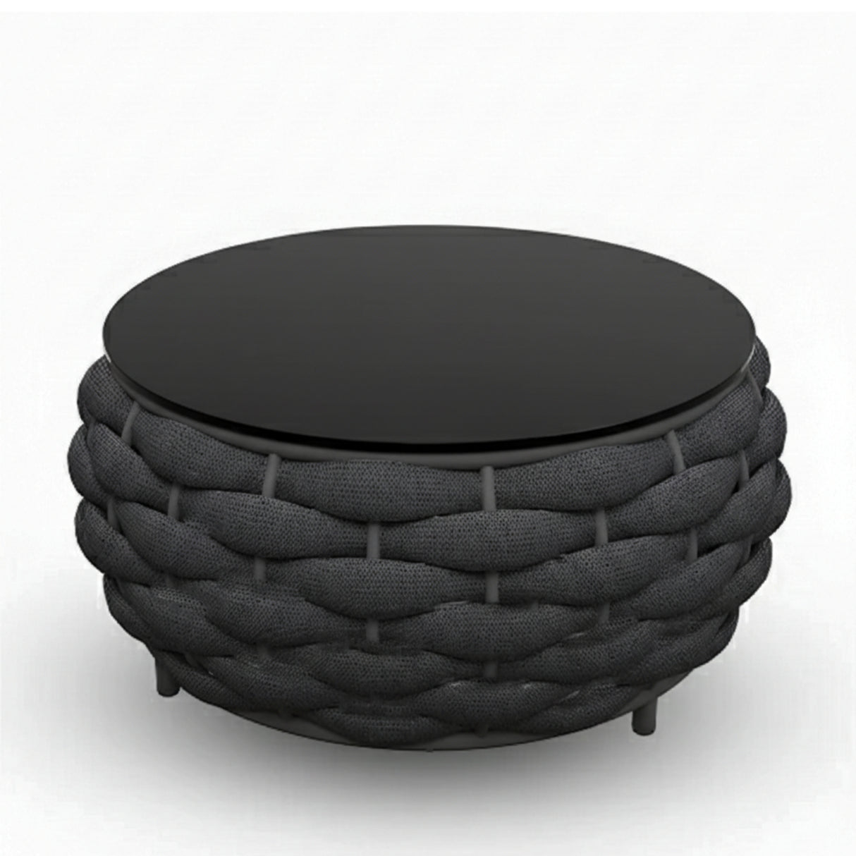 4 Piece Outdoor Rope Sofa Set (Black)