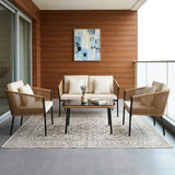 Outdoor 4 Seater Rope Sofa Set