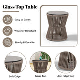 3-Piece Outdoor Beige Rope Patio Set