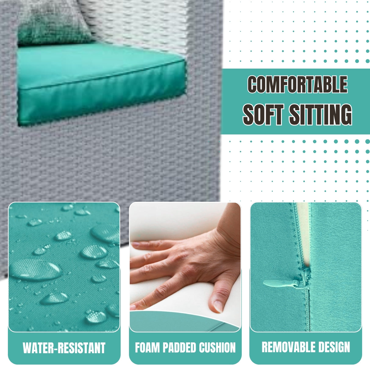 1-Piece Outdoor Wicker Single Seater Sofa