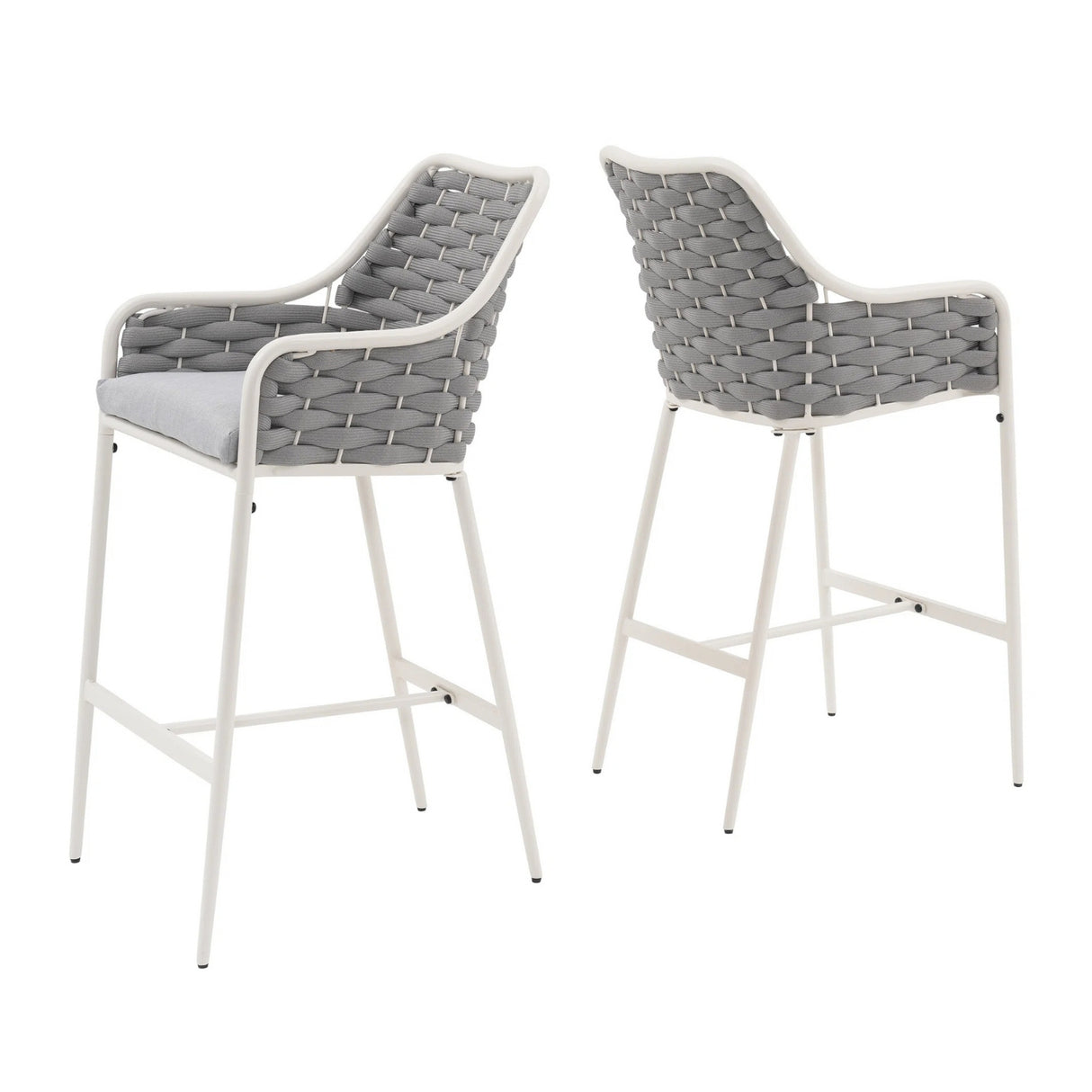 2-Piece Outdoor Rope Bar Chairs – Stylish Comfort Built to Last