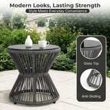 Outdoor 3 Piece Rope Patio Sofa Set (Grey)