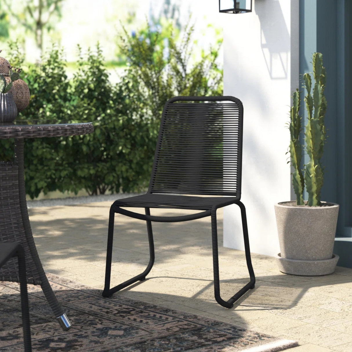 2-Piece Outdoor Rope Patio Dining Chairs