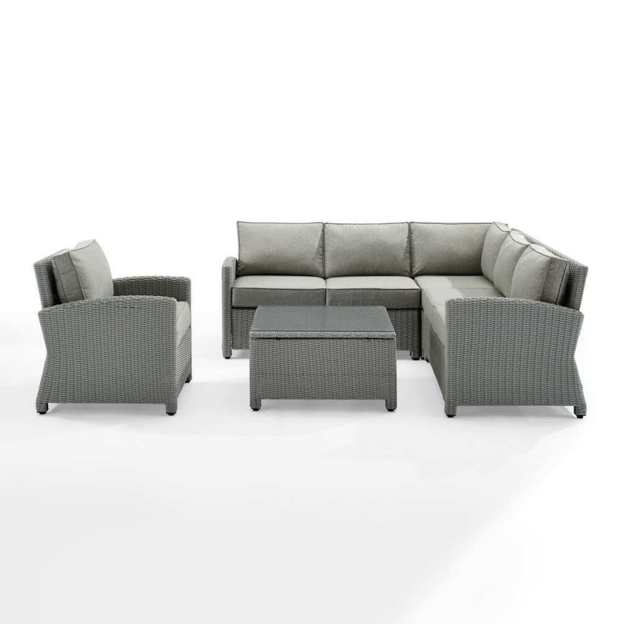 L-Shape Outdoor Wicker Sofa Set