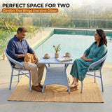 Outdoor Wicker 3 Piece Patio Bistro Set (Silver Grey)