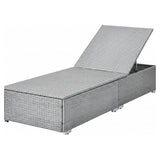 Outdoor All-Weather Rattan Wicker Lounger (Silver Grey & Grey)