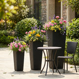 Outdoor Black Wicker Planter Set of 3