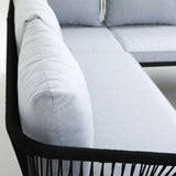 L-Shape 5 Seater Outdoor Patio Rope Conversation Set with Table