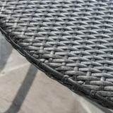 Outdoor Rattan Wicker Round Patio Table (Black)