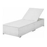 Outdoor All-Weather Rattan Wicker Lounger (White & Red)