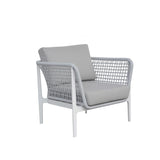 Outdoor Rope 5-Seater  Sofa Set With Glass Top Table (Grey)