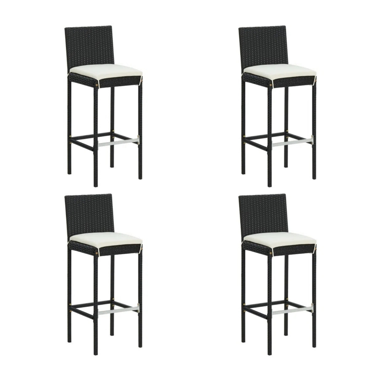 5-Piece Outdoor Rattan Wicker Bar Set with Wicker Top Table