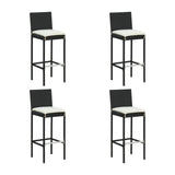 5-Piece Outdoor Rattan Wicker Bar Set with Wicker Top Table