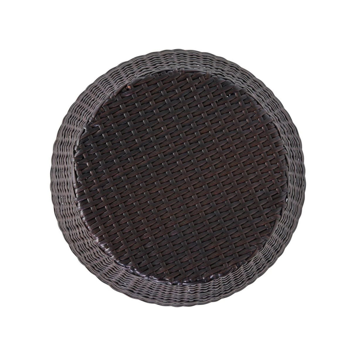 Dark Brown Rattan Damru Accent Table for Patio