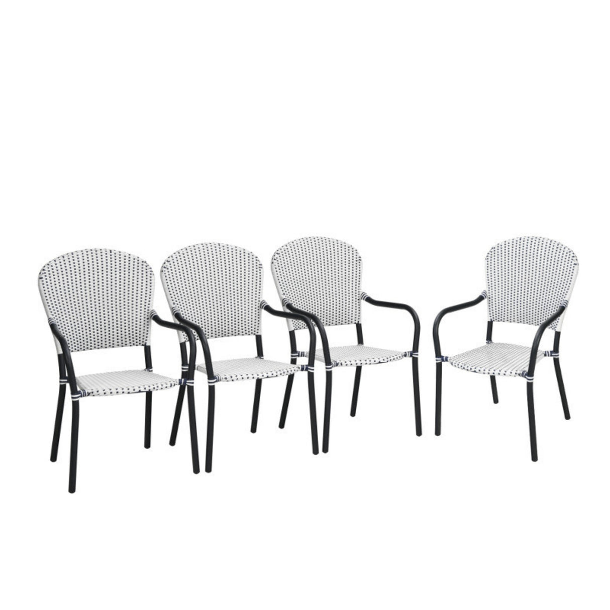 4-Piece Outdoor Rattan Wicker Patio Chairs