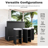 3-Seater Outdoor Rattan Wicker Bar Set