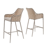 2-Piece Outdoor Rope Bar Chairs – Stylish Comfort Built to Last