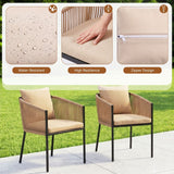 2-Piece Outdoor Rope Patio Dining Chairs