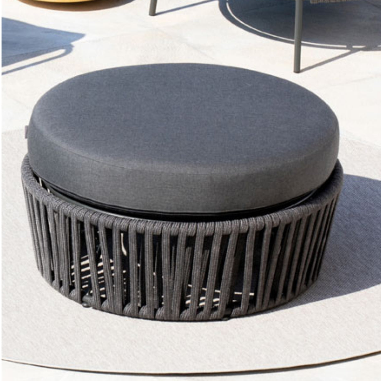 Round Outdoor Rope Footstool
