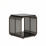 Outdoor Rope Lounge Chair With 2-Tier Table