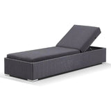 Outdoor All-Weather Rattan Wicker Lounger (Black)