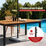 15FT Double-Sided Outdoor Patio Umbrella with Granite Base (Maroon)
