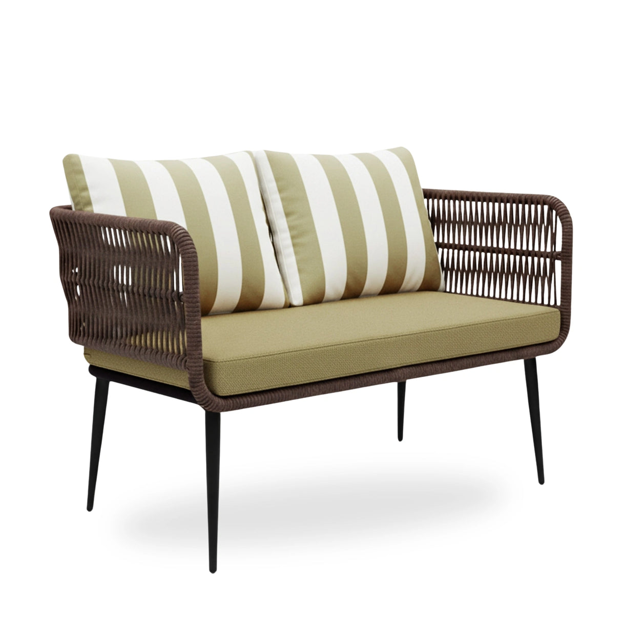 Outdoor 4-Seater Rope Conversation Set(Brown & Cream)