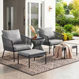 Outdoor 5 Piece Rope Patio Sofa Set (Grey)