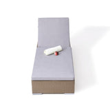 Outdoor All-Weather Rattan Wicker Lounger (Beige & Grey)