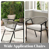4-Piece Outdoor Rope Patio Dining Chairs