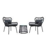 Outdoor Patio Garden 3 Piece All Weather Resistant Furniture Set