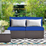 2-Piece Outdoor Wicker Armless Sofa
