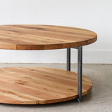 Sheesham Wood Top 2-Tier Round Coffee Table