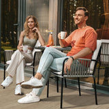 2-Piece Outdoor Rope Patio Dining Chairs