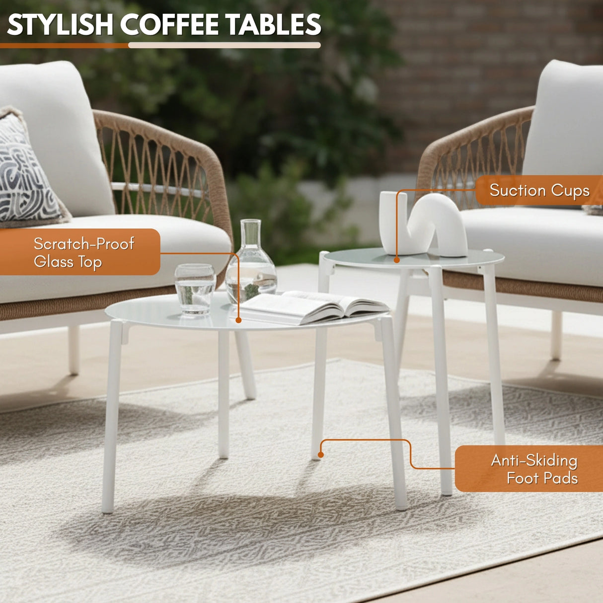 Outdoor 4 Seater Rope Conversation Sofa Set