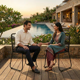 Outdoor Black Rope Chairs