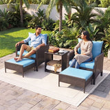 Outdoor 5 Piece Patio Wicker Furniture Set