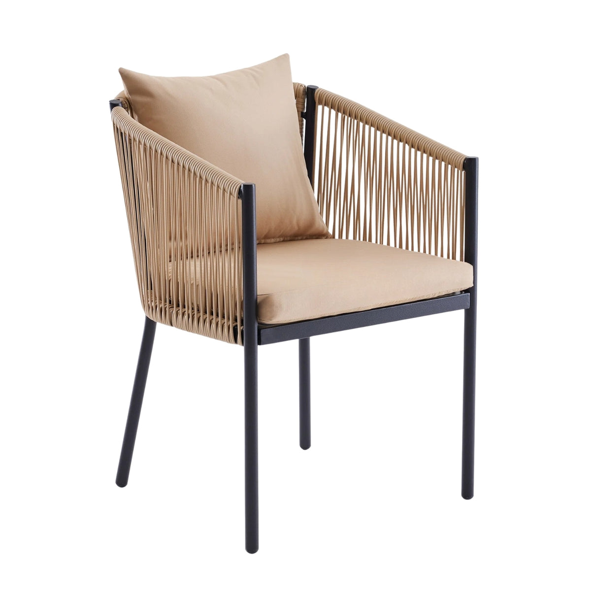 2-Piece Outdoor Rope Patio Dining Chairs