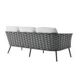 4 Piece Outdoor Rope Sofa Set with Wooden Top Table