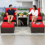 5 Piece Outdoor Patio Wicker Furniture Set