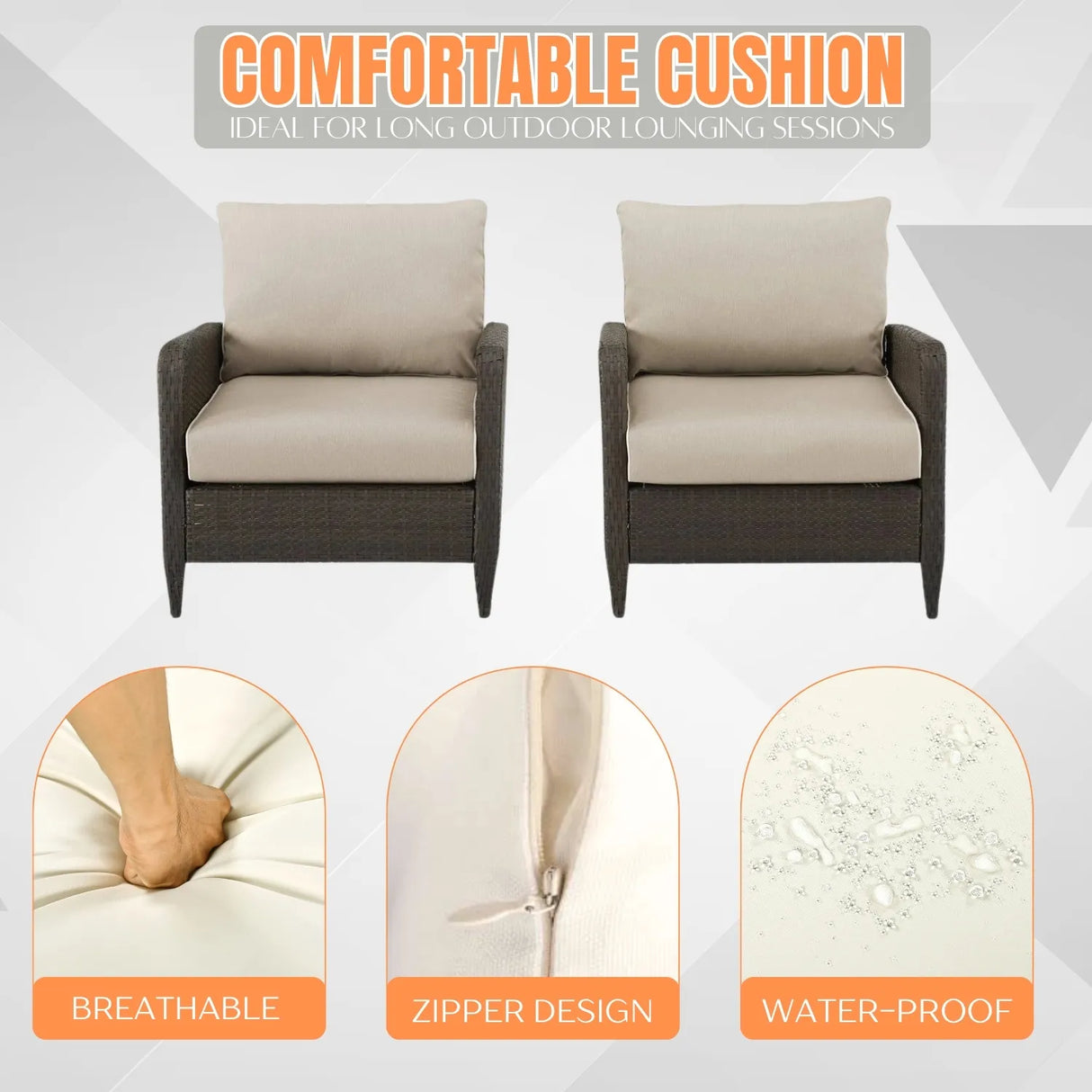Outdoor 4 Piece Patio Wicker Furniture Set